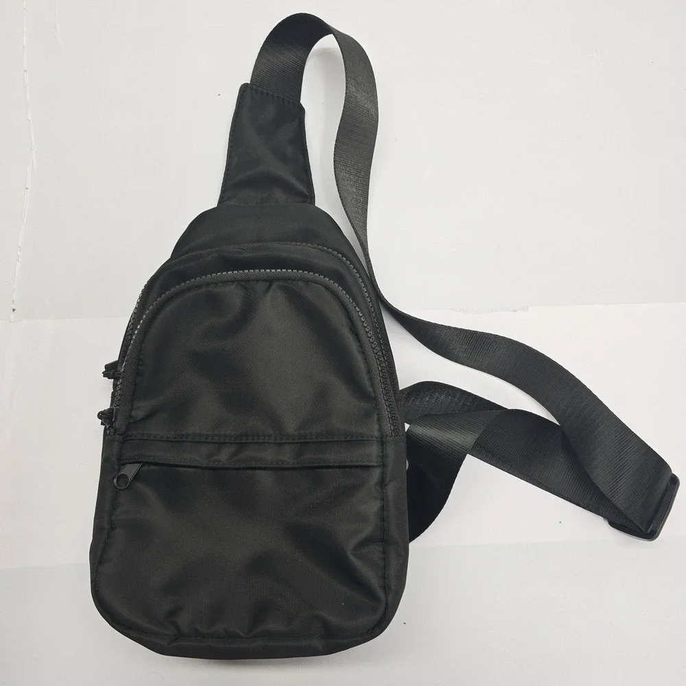 Gogo Black Nylon Sling Bag‎ Mini Backpack Crossbody Travel Utility Pouch